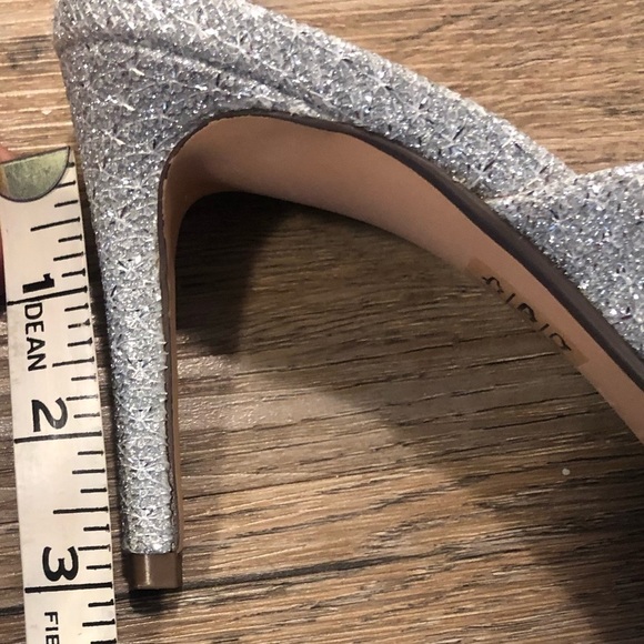 𝅺dune London Silver Sparkle Glitter Mule Heels w Bow Accent - New EU 36 US 5 - Picture 6 of 7
